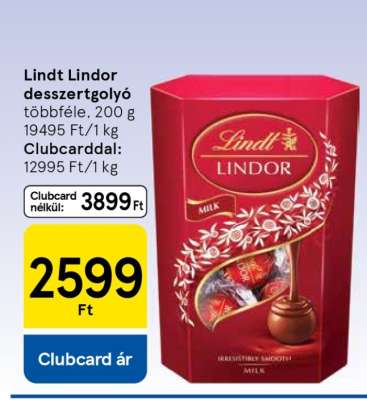 Lindt Lindor desszertgolyó