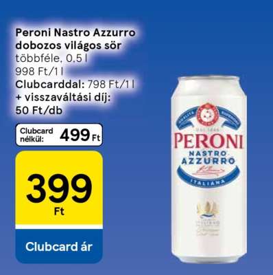 Peroni Nastro Azzurro dobozos világos sör