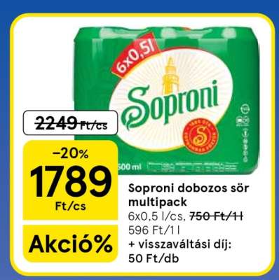 Soproni Dobozos Sör Multipack