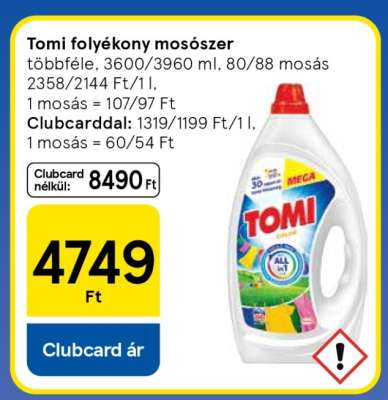 TOMI FOLYÉKONY MOSÓSZER