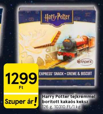 Harry Potter tejkrémmel borított kakaós keksz