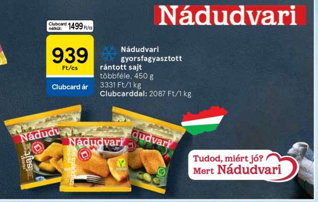 Nádudvari gyorsfagyasztott rántott sajt