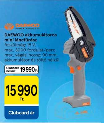 Daewoo akkumulátoros mini láncfűrész