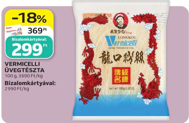 VERMICELLI ÜVEGTÉSZTA