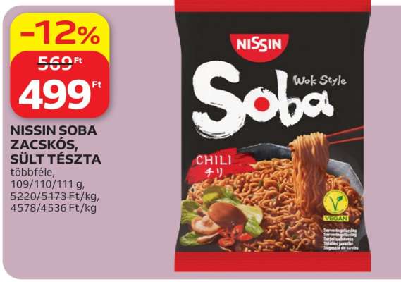 NISSIN SOBA ZACSKÓS SÜLT TÉSZTA
