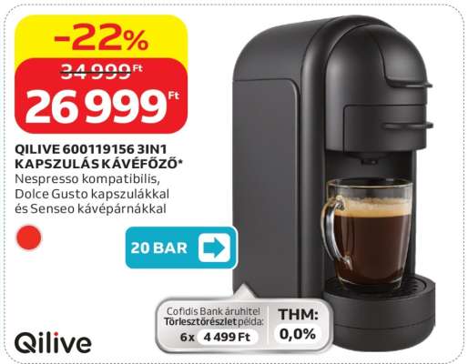 QILIVE 600119156 3IN1 KAPSZULÁS KÁVÉFŐZŐ
