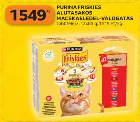 PURINA FRISKIES ALUTASAKOS MACSKAELEDEL-VÁLOGATÁS