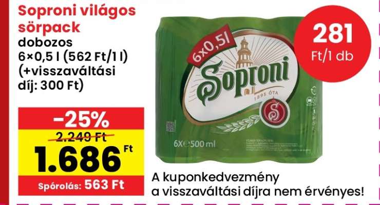 Soproni világos sörpack