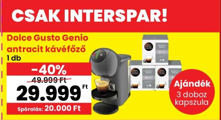 Dolce Gusto Genio antracit kávéfőző