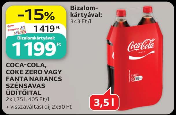 Coca-Cola, Coke Zero vagy Fanta Narancs Szénsavas Üdítőital