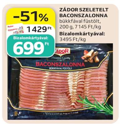 Zádor Szeletelt Baconszalonna