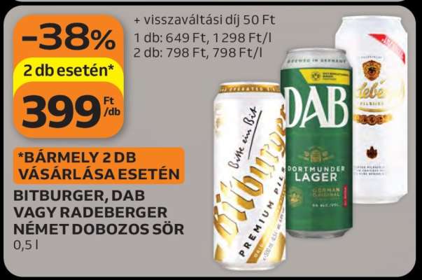 Bitburger, DAB vagy Radeberger német dobozos sör