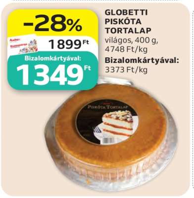 GLOBETTI PISKÓTA TORTALAP