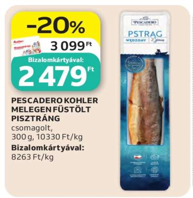 PESCADERO KOHLER MELEGEN FÜSTÖLT PISZTRÁNG