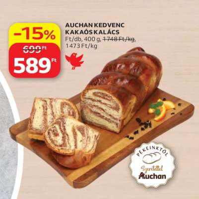 AUCHAN KEDVENC KAKAÓS KALÁCS