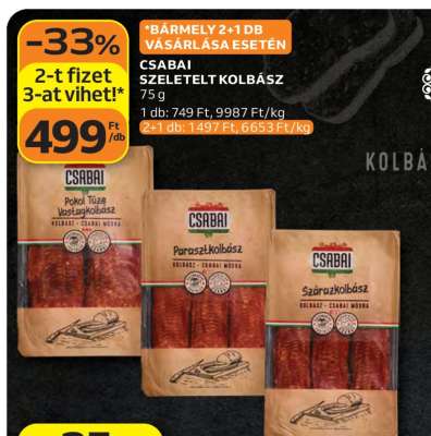 CSABAI SZELETELT KOLBÁSZ
