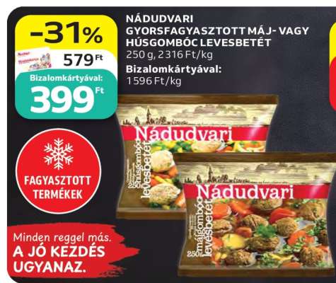 NÁDUDVARI GYORSFAGYASZTOTT MÁJ- VAGY HÚSGOMBÓC LEVESBETÉT