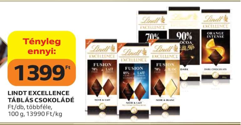 Lindt Excellence táblás csokoládé