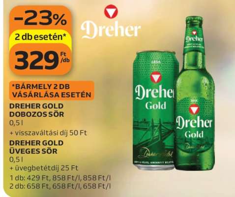 Dreher Gold Dobozos Sör / Üveges Sör
