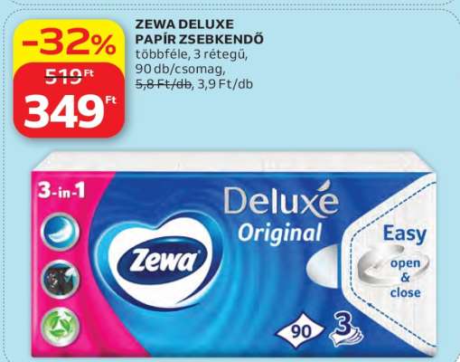 Zewa Deluxe papír zsebkendő