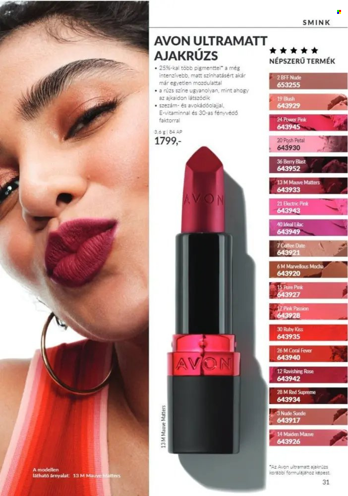 Avon akciós újság érvényes:  - 2026.10.01 - 2026.10.31. 31. oldal Oldal 31