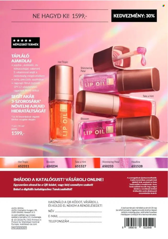 Avon akciós újság érvényes:  - 2026.10.01 - 2026.10.31. 180. oldal Oldal 180