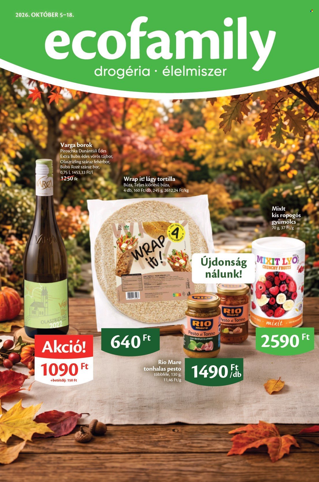EcoFamily akciós újság érvényes:  - 2026.10.05 - 2026.10.18. 1. oldal Oldal 1