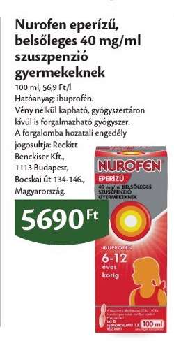 Nurofen eperízű, belsőleges 40 mg/ml szuszpenzió gyermekeknek