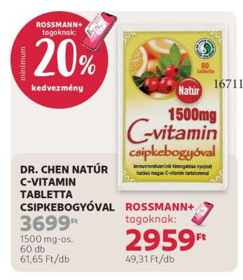 DR. CHEN NATÚR C-VITAMIN TABLETTA CSIPKEBOGYÓVAL