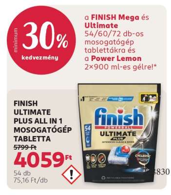 FINISH ULTIMATE PLUS ALL IN 1 MOSOGATÓGÉP TABLETTA