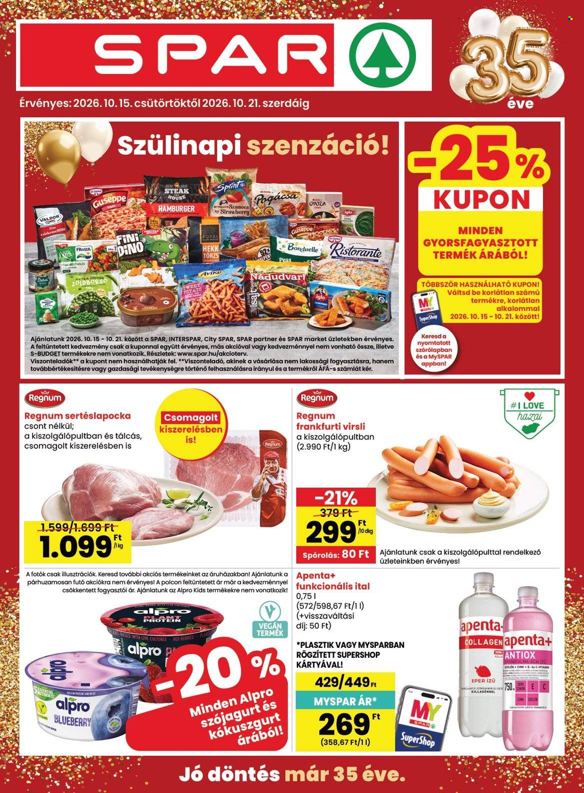 SPAR akciós újság érvényes:  - 2026.10.15 - 2026.10.21. 1. oldal Oldal 1