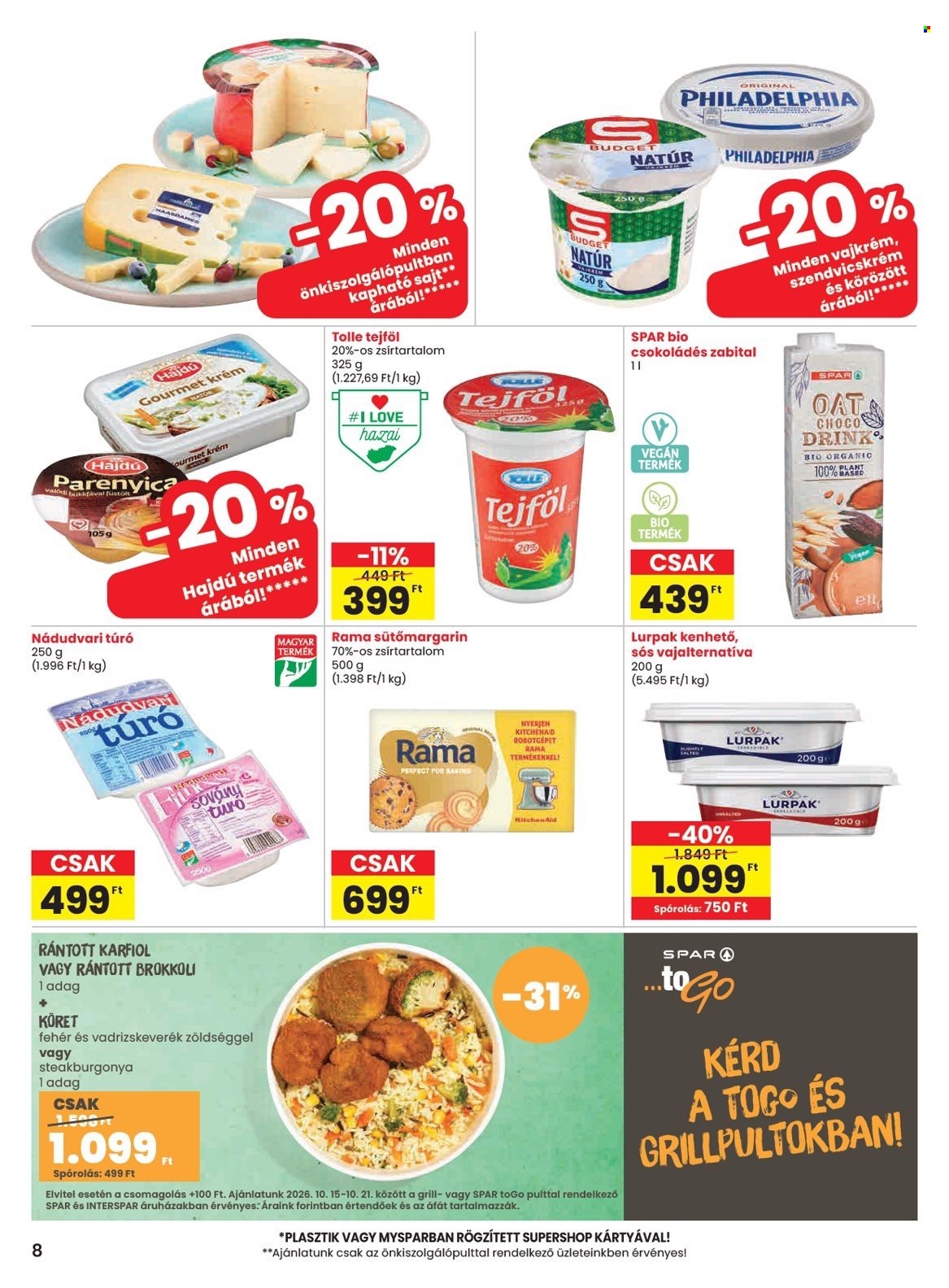 SPAR akciós újság érvényes:  - 2026.10.15 - 2026.10.21. 8. oldal Oldal 8