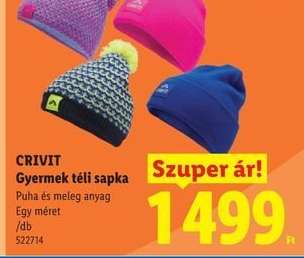 CRIVIT Gyermek téli sapka