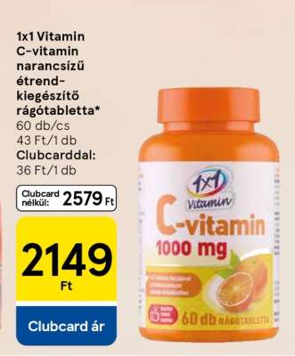1x1 Vitamin C-vitamin narancsízű étrend-kiegészítő rágótabletta