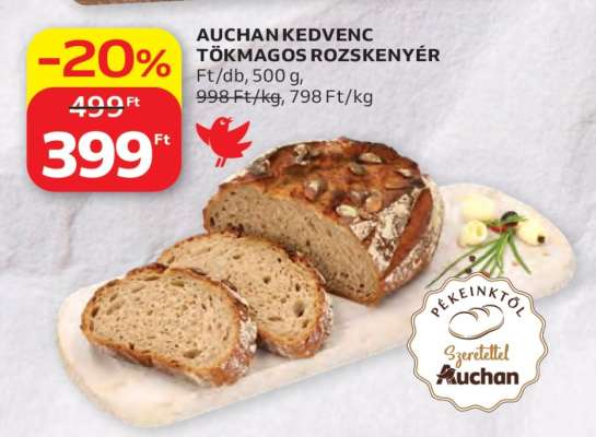 AUCHAN KEDVENC TÖKMAGOS ROZSKENYÉR