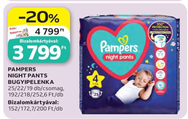 PAMPERS NIGHT PANTS BUGYIPELENKA