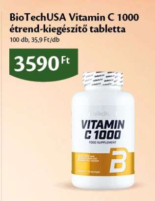 BioTechUSA Vitamin C 1000 étrend-kiegészítő tabletta
