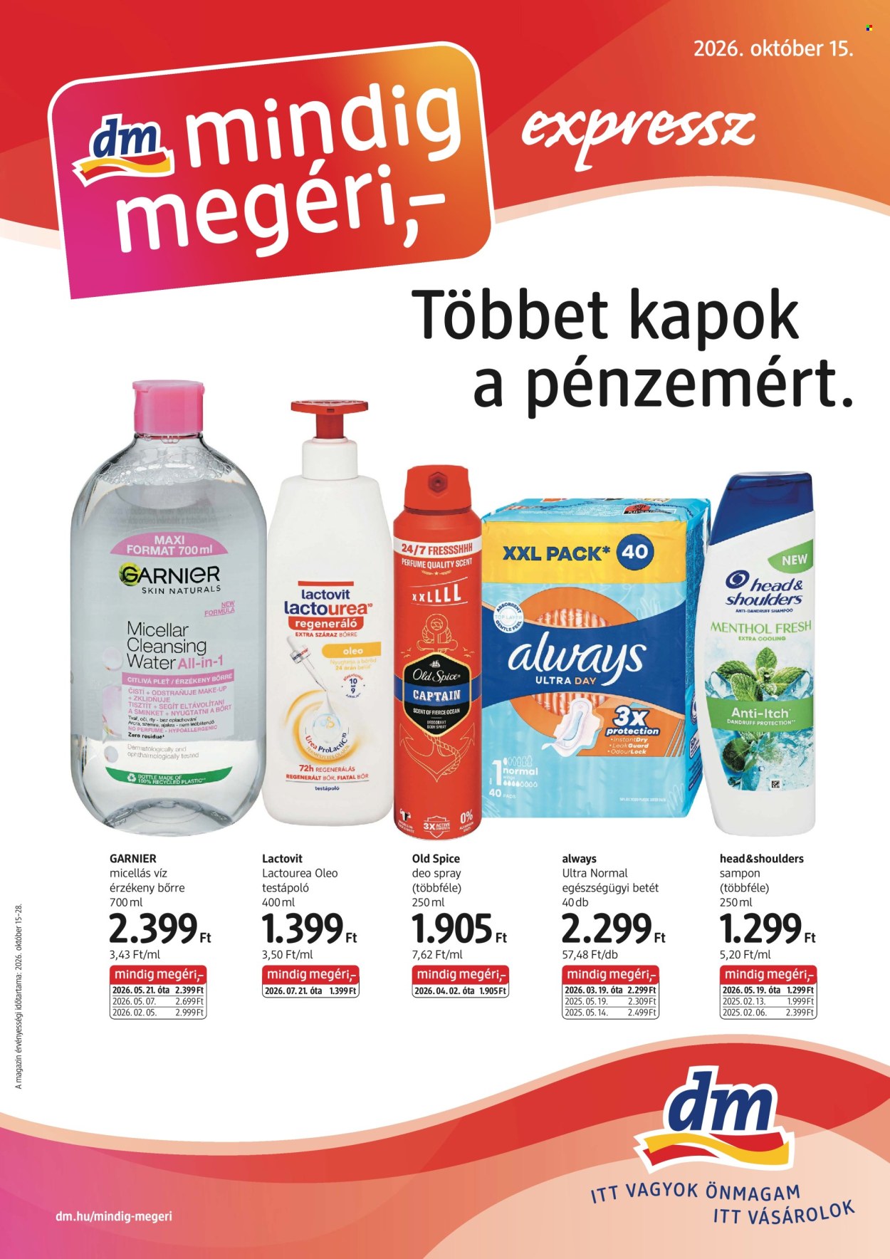 dm drogerie markt akciós újság érvényes:  - 2026.10.15 - 2026.10.28. 1. oldal Oldal 1