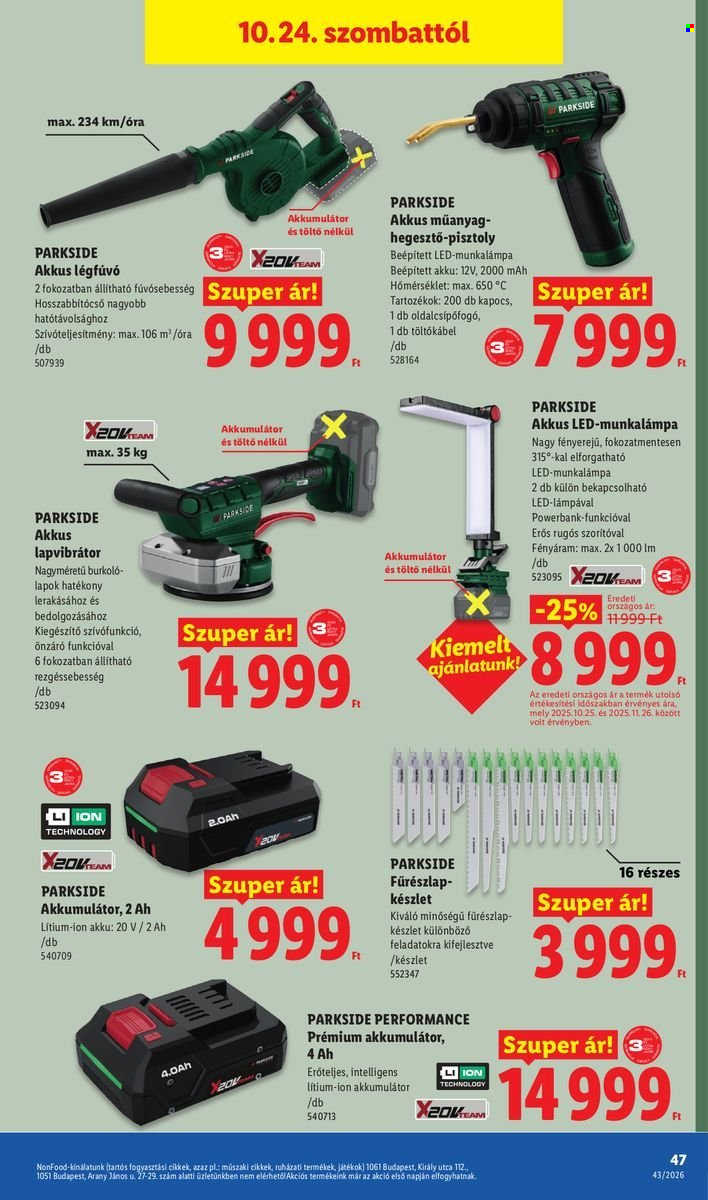 Lidl akciós újság érvényes:  - 2026.10.22 - 2026.10.28. 47. oldal Oldal 47