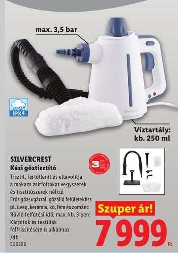 SILVERCREST Kézi gőztisztító