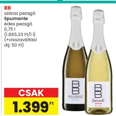 BB száraz pezsgő Spumante