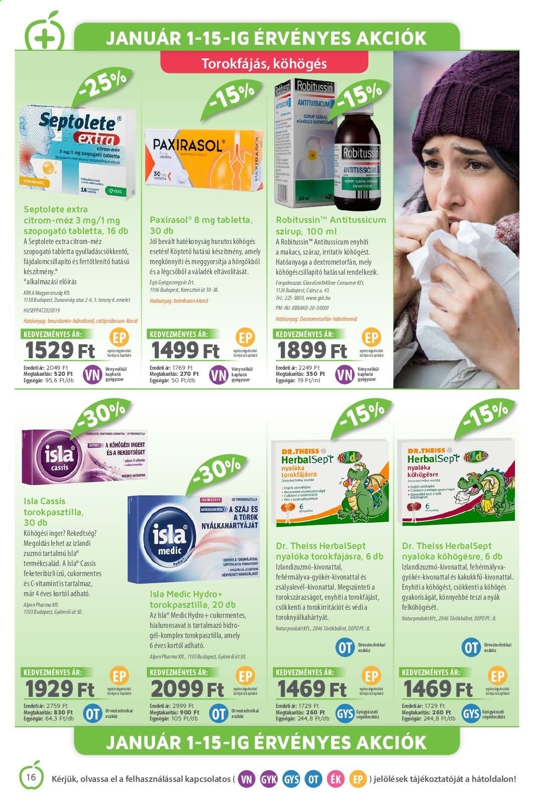 Alma Gyógyszertárak akciós újság érvényes:  - 2021.01.01 - 2021.01.31. 16. oldal