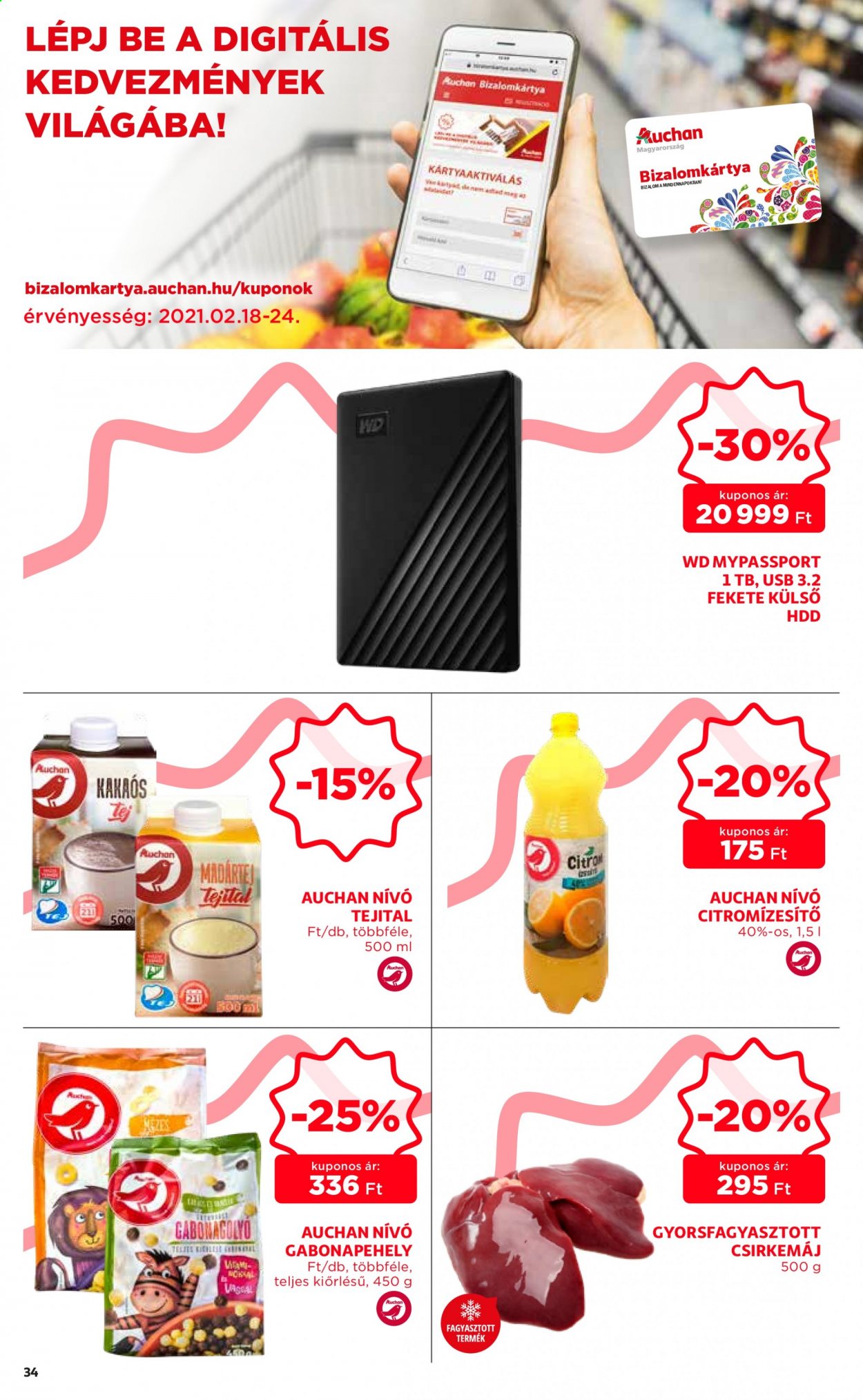 Auchan akciós újság érvényes:  - 2021.02.18 - 2021.02.24. 34. oldal