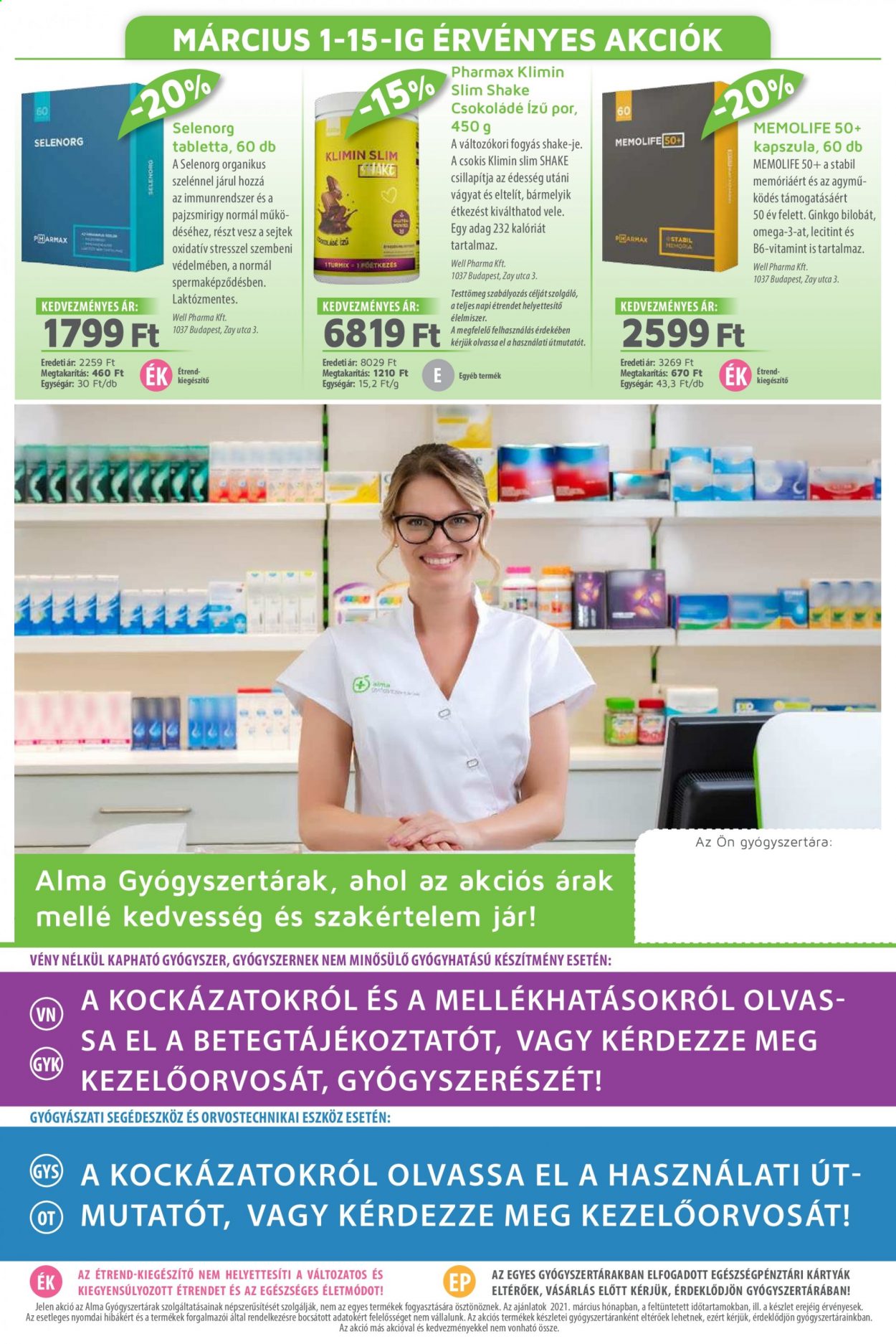 Alma Gyógyszertárak akciós újság érvényes:  - 2021.03.01 - 2021.03.31. 20. oldal