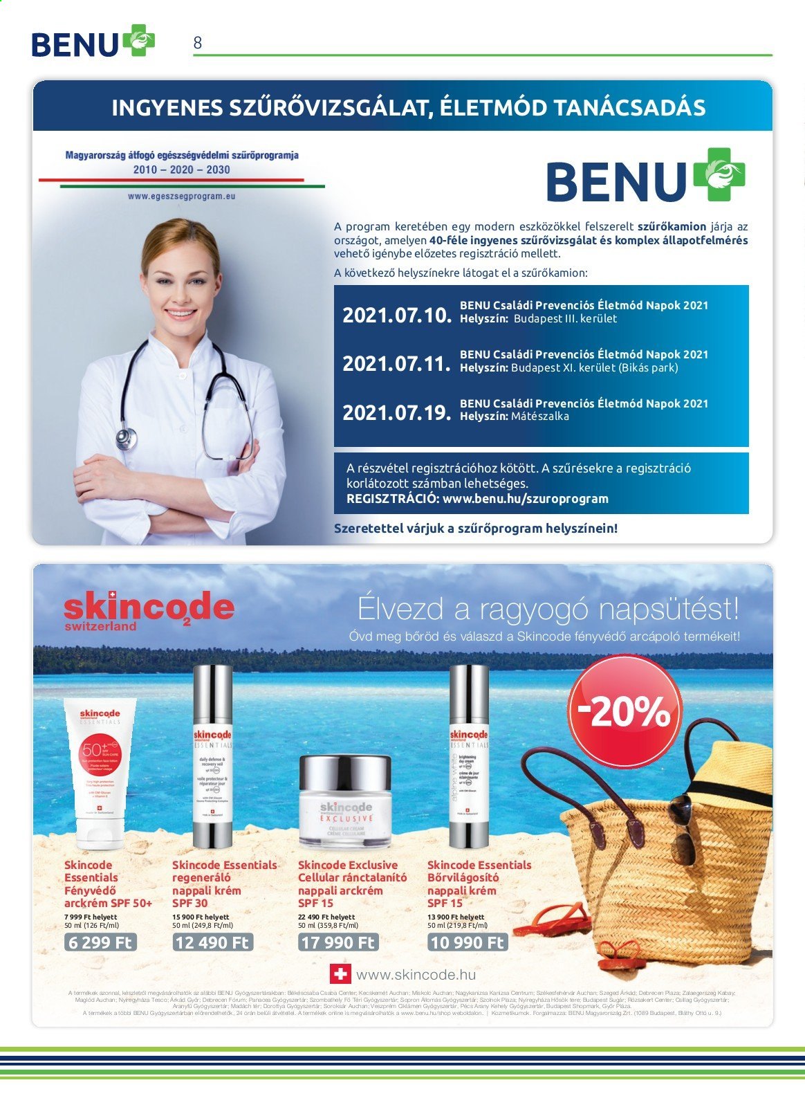 BENU Gyógyszertár akciós újság érvényes:  - 2021.07.01 - 2021.07.31. 8. oldal