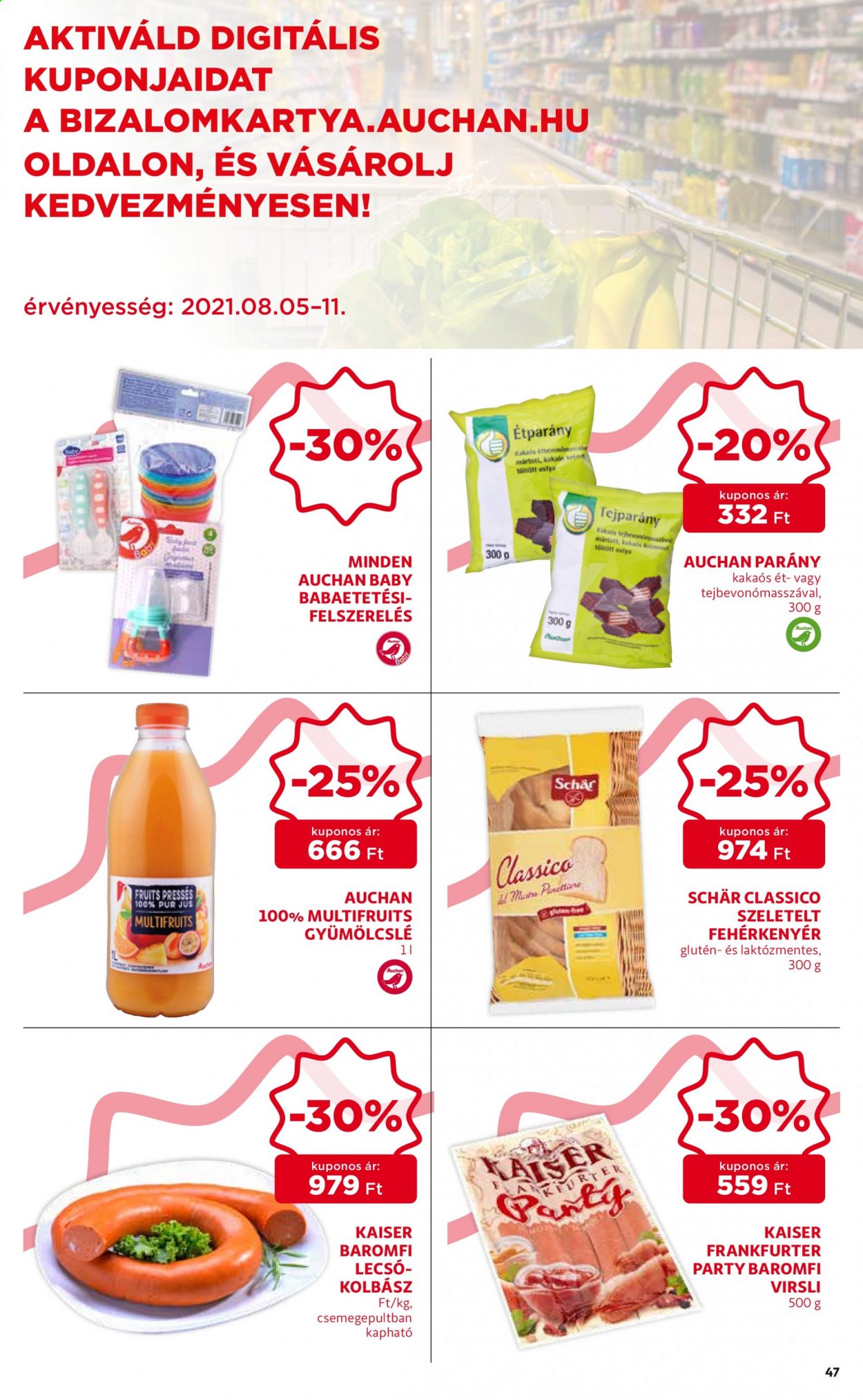 Auchan akciós újság érvényes:  - 2021.08.05 - 2021.08.11. 47. oldal