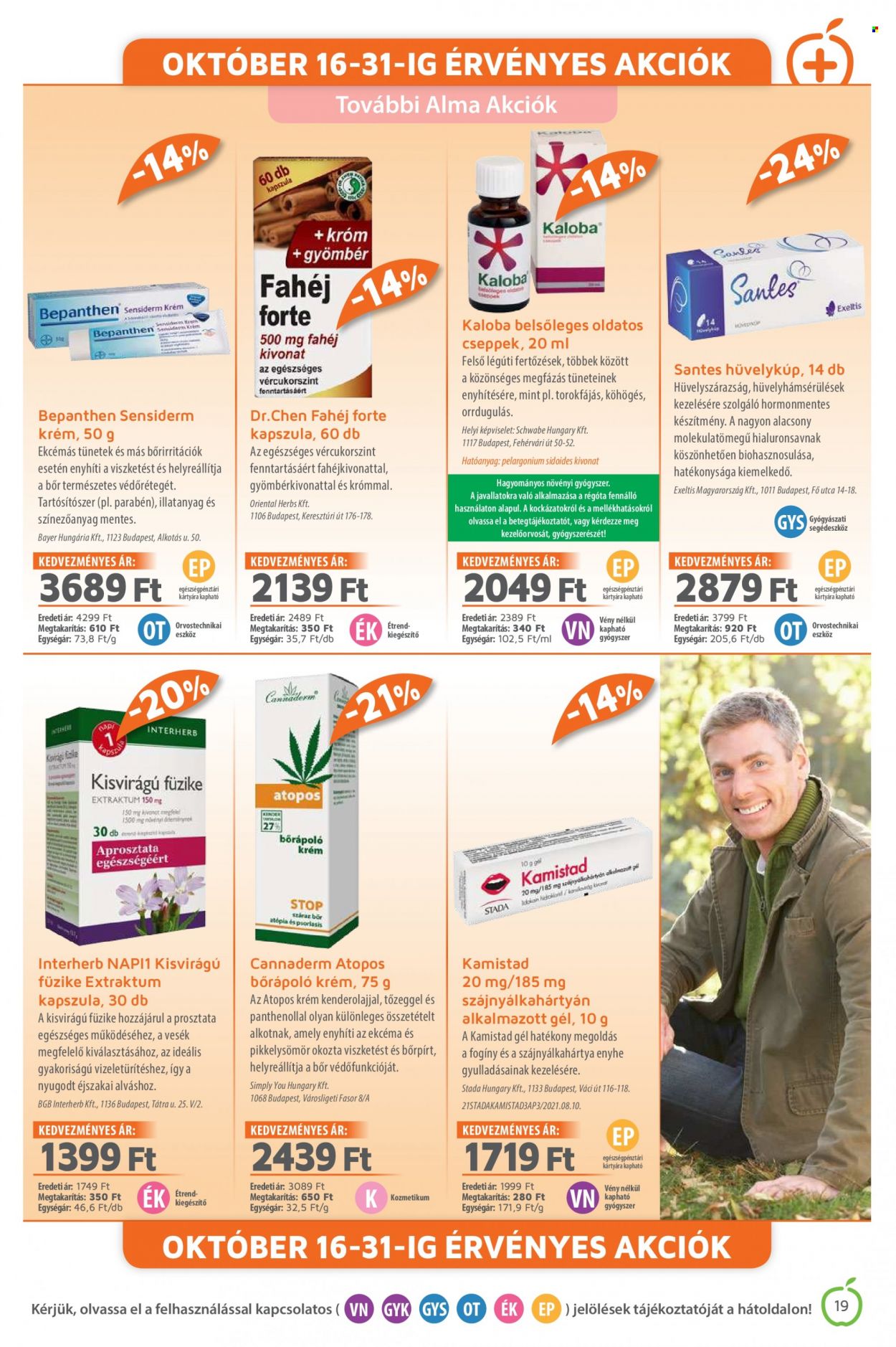 Alma Gyógyszertárak akciós újság érvényes:  - 2021.10.01 - 2021.10.31. 19. oldal