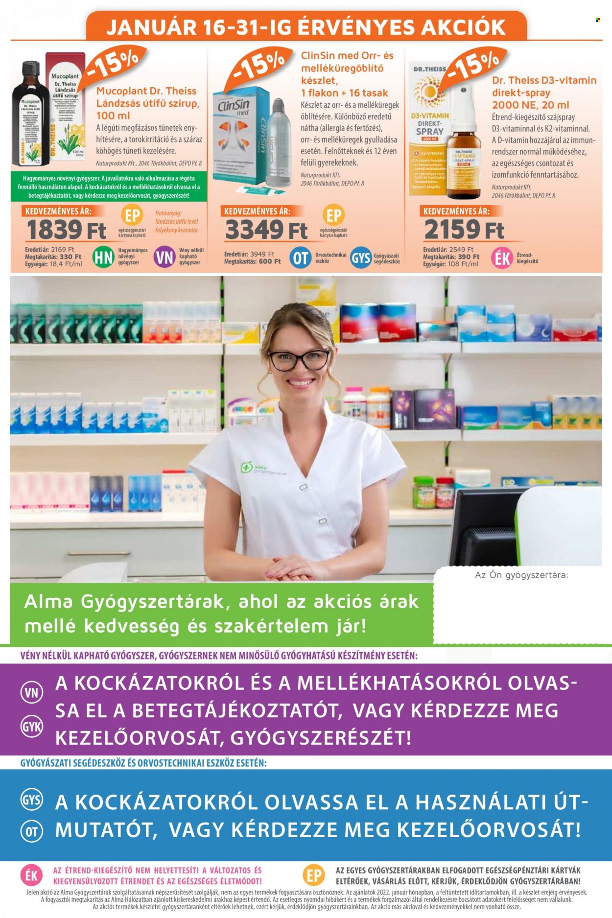 Alma Gyógyszertárak akciós újság érvényes:  - 2022.01.01 - 2022.01.31. 20. oldal