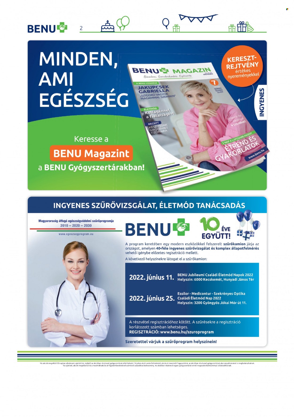BENU Gyógyszertár akciós újság érvényes:  - 2022.06.01 - 2022.06.30. 2. oldal